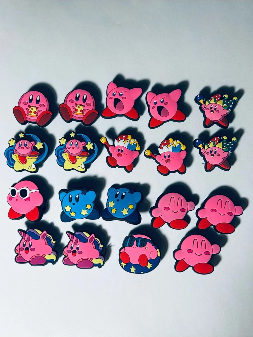 Kirby Shoe Charms Pink Anime Cute Kawaii Sandals Wristband Adults Kids 19 pieces